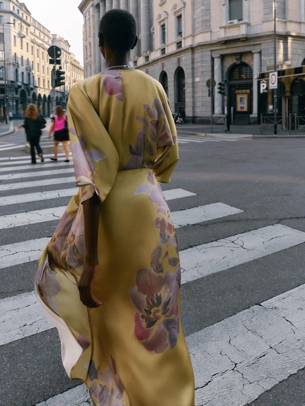 NWT Zara Woman Floral SATIN PRINTED MIDI DRESS Size M Medium - Picture 4 of 12
